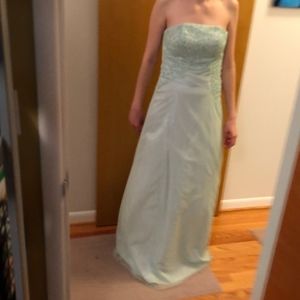 Light Teal long prom dress